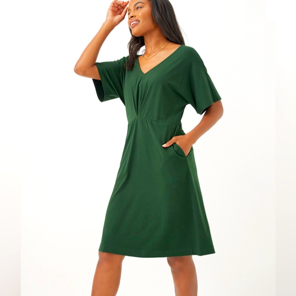 PACT Organic Clothing Luxe Jersey Easy Dress BLACK Size S